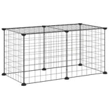 Vidaxl -Haustiere Käfig mit 8 Panels 35x35 cm Stahlschwarz - afbeelding 2