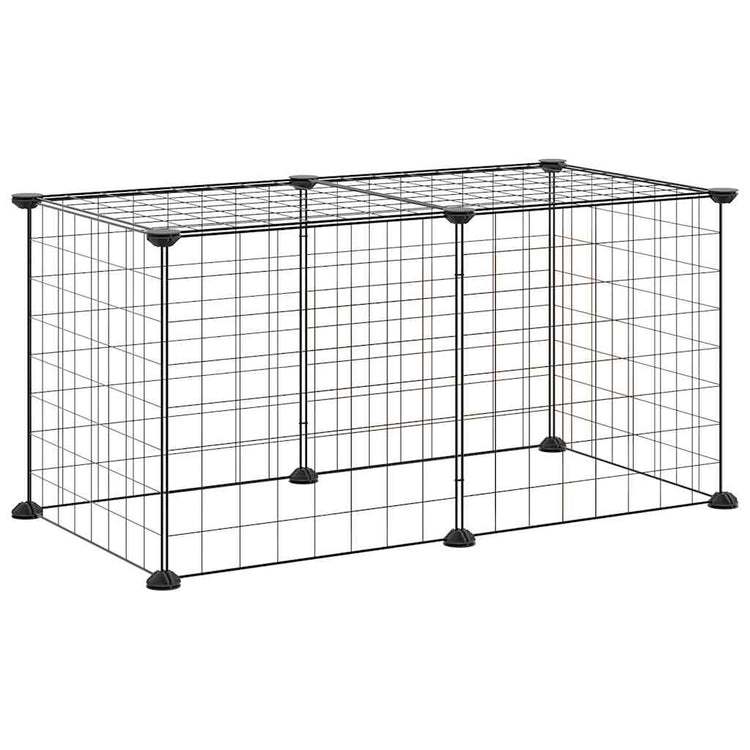 Vidaxl -Haustiere Käfig mit 8 Panels 35x35 cm Stahlschwarz