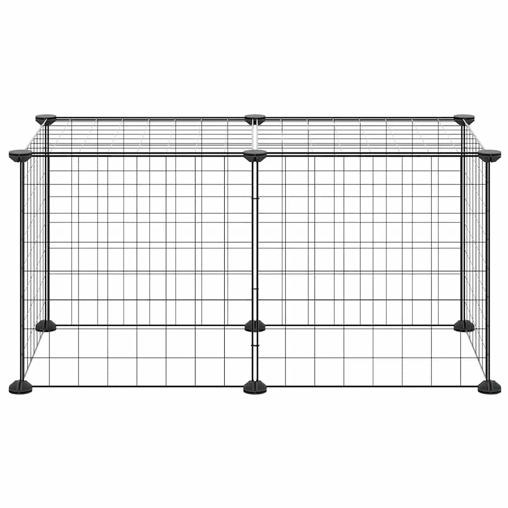 Vidaxl -Haustiere Käfig mit 8 Panels 35x35 cm Stahlschwarz
