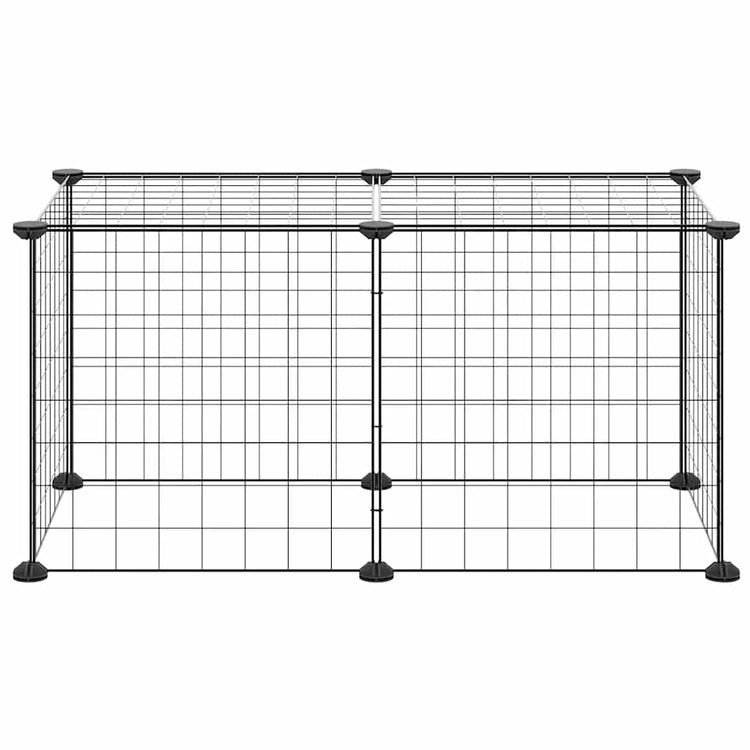 Vidaxl -Haustiere Käfig mit 8 Panels 35x35 cm Stahlschwarz
