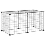 Vidaxl -Haustiere Käfig mit 8 Panels 35x35 cm Stahlschwarz - afbeelding 3