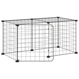 Vidaxl -Haustiere Käfig mit Tür 8 Paneele 35x35 cm Stahl schwarz - afbeelding 2