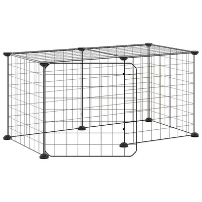 Vidaxl -Haustiere Käfig mit Tür 8 Paneele 35x35 cm Stahl schwarz
