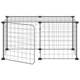 Vidaxl -Haustiere Käfig mit Tür 8 Paneele 35x35 cm Stahl schwarz - afbeelding 3