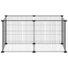 Vidaxl -Haustiere Käfig mit 8 Panels 35x35 cm Stahlschwarz