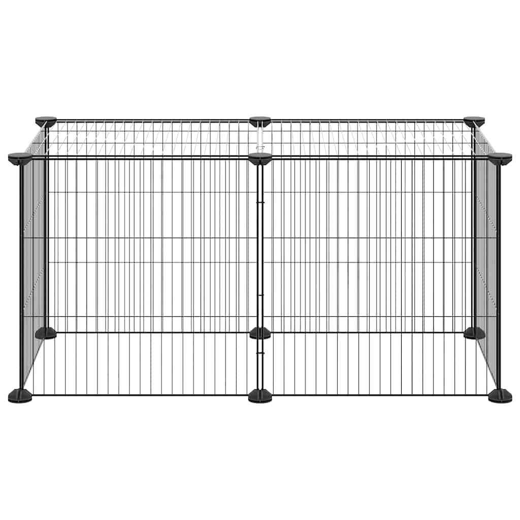 Vidaxl -Haustiere Käfig mit 8 Panels 35x35 cm Stahlschwarz