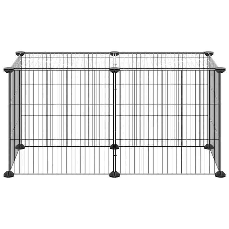 Vidaxl -Haustiere Käfig mit 8 Panels 35x35 cm Stahlschwarz
