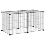 Vidaxl -Haustiere Käfig mit 8 Panels 35x35 cm Stahlschwarz - afbeelding 3