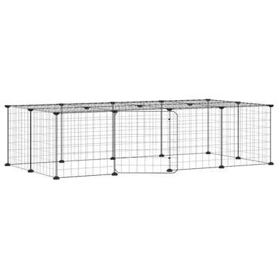 Vidaxl Haustiere Käfig mit Tür 20 Paneele 35x35 cm Stahl Schwarz
