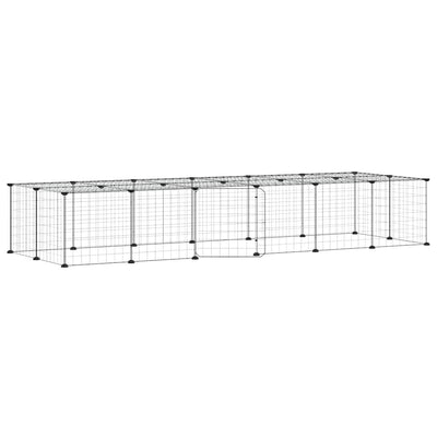 Vidaxl Haustiere Käfig mit Tür 28 Paneele 35x35 cm Stahl schwarz