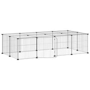 Vidaxl Haustiere Käfig mit Tür 20 Paneele 35x35 cm Stahl Schwarz - afbeelding 2
