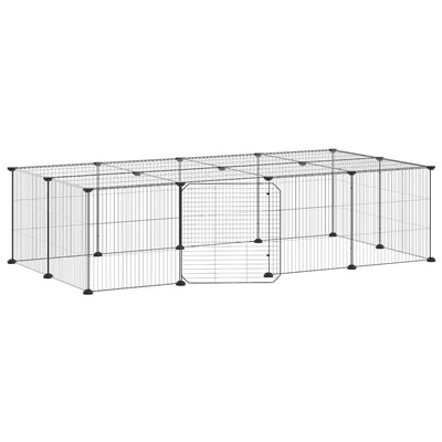 Vidaxl Haustiere Käfig mit Tür 20 Paneele 35x35 cm Stahl Schwarz
