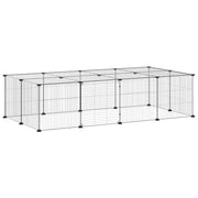 Vidaxl Haustiere Käfig mit Tür 20 Paneele 35x35 cm Stahl Schwarz - afbeelding 3