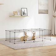 Vidaxl Haustiere Käfig mit Tür 20 Paneele 35x35 cm Stahl Schwarz - afbeelding 1