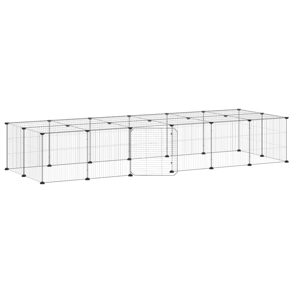 Vidaxl Haustiere Käfig mit Tür 28 Paneele 35x35 cm Stahl schwarz