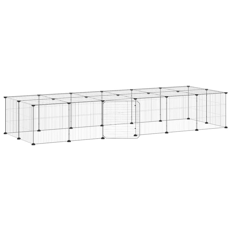 Vidaxl Haustiere Käfig mit Tür 28 Paneele 35x35 cm Stahl schwarz
