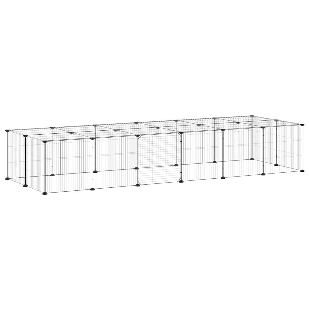 Vidaxl Haustiere Käfig mit Tür 28 Paneele 35x35 cm Stahl schwarz