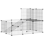 Vidaxl Haustiere Käfig mit Tür 20 Paneele 35x35 cm Stahl Schwarz - afbeelding 2