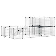 Vidaxl Haustiere Käfig mit Tür 36 Paneele 35x35 cm Stahl schwarz - afbeelding 3