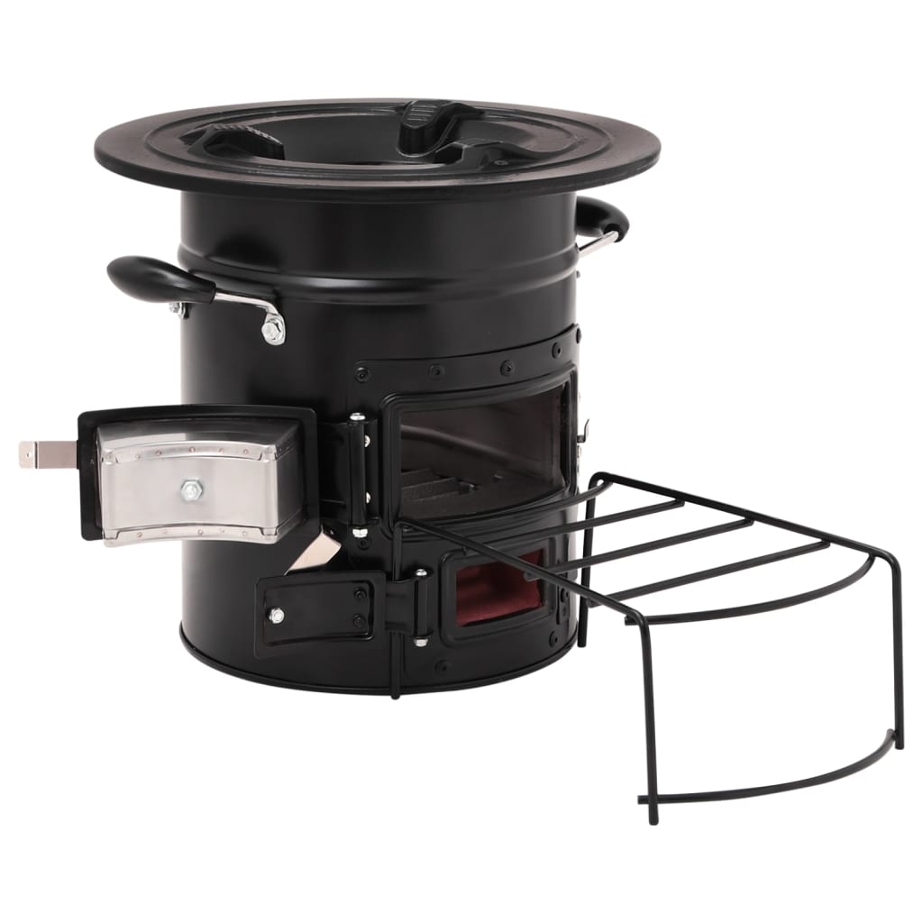 Vidaxl Camping Holzofen 50 x 33,5 x 30,5 cm Stahl Schwarz