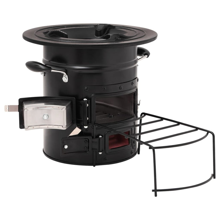 Vidaxl Camping Holzofen 50 x 33,5 x 30,5 cm Stahl Schwarz