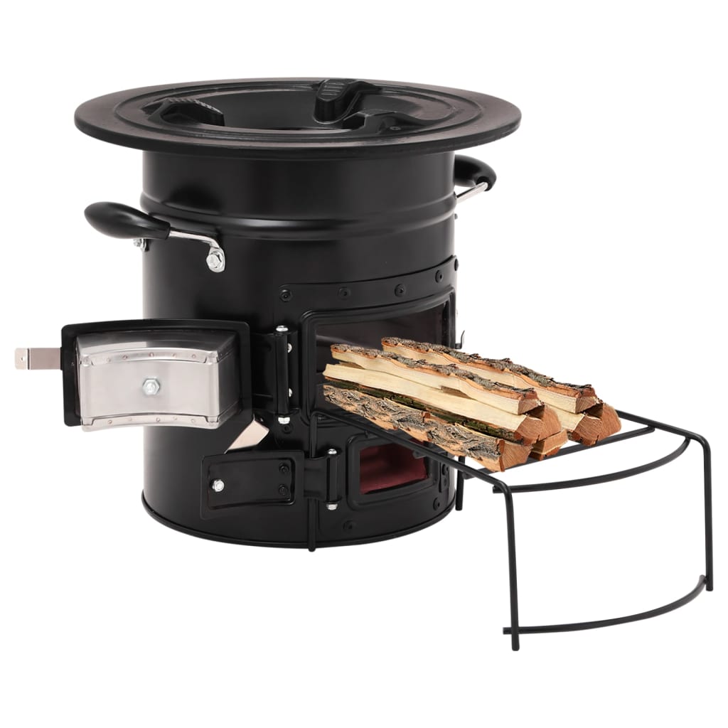Vidaxl Camping Holzofen 50 x 33,5 x 30,5 cm Stahl Schwarz