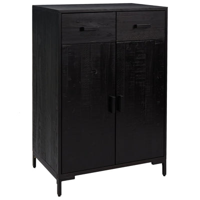 Vidaxl Schuhschrank 75x40x110 cm Festkiefer schwarz