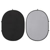 VIDAXL-Hintergrund-Bildschirm Studio 2-in-1 Oval 200x150 cm Schwarz