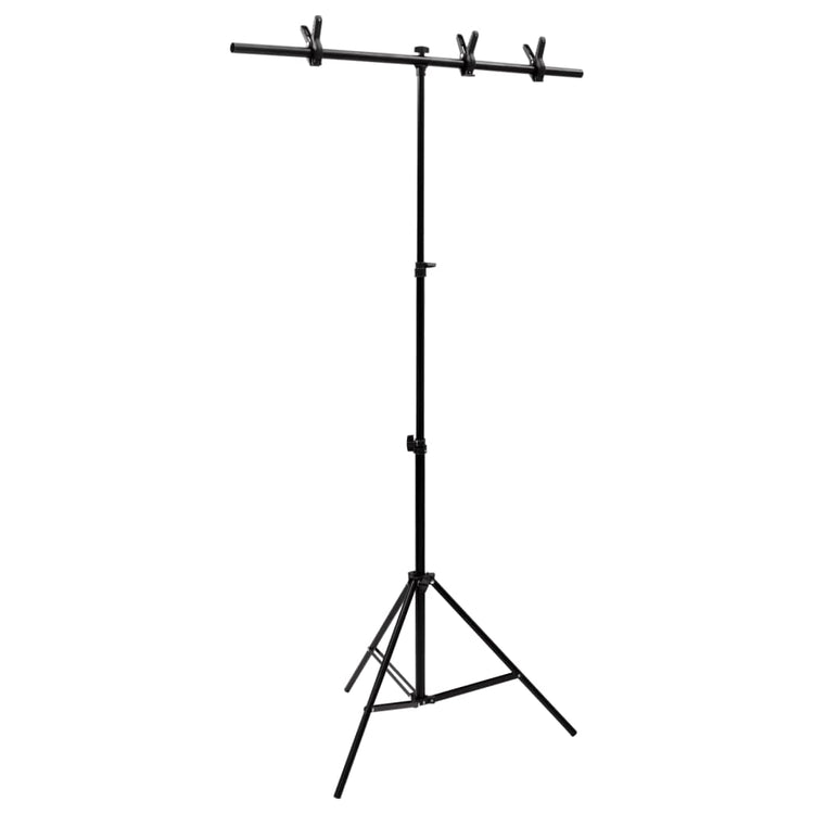 VIDAXL-Hintergrund Standard T-förmiger 91x60x (70-200) cm schwarz