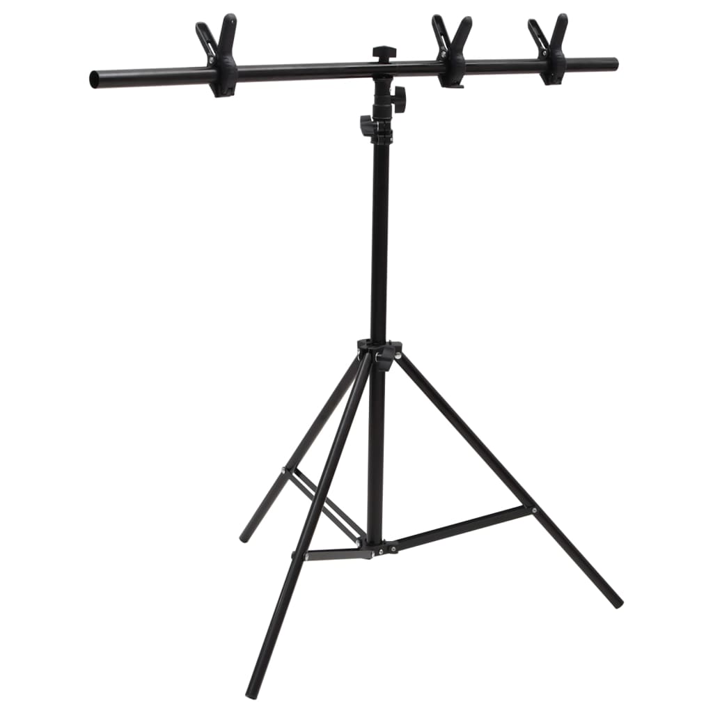 VIDAXL-Hintergrund Standard T-förmiger 91x60x (70-200) cm schwarz