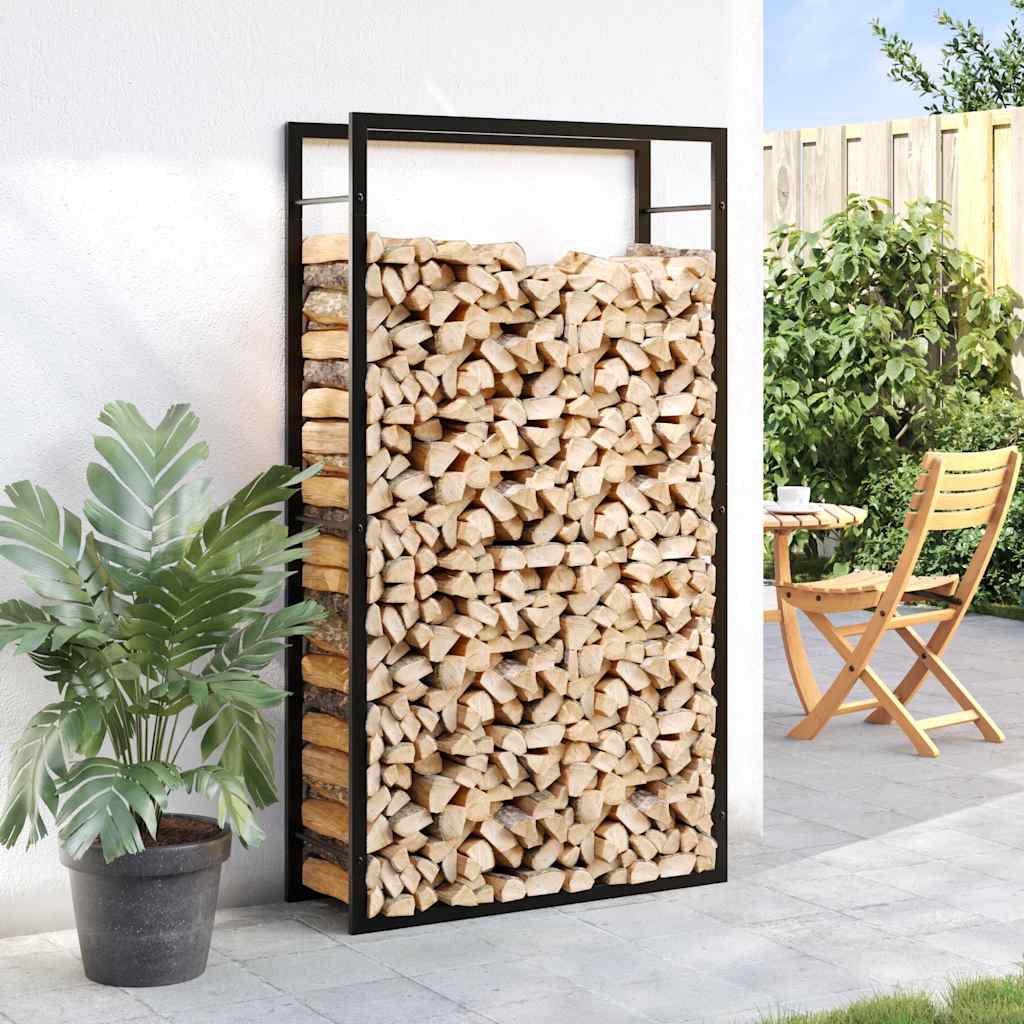Vidaxl Kamin 80x28x154 cm Stahlmattschwarz