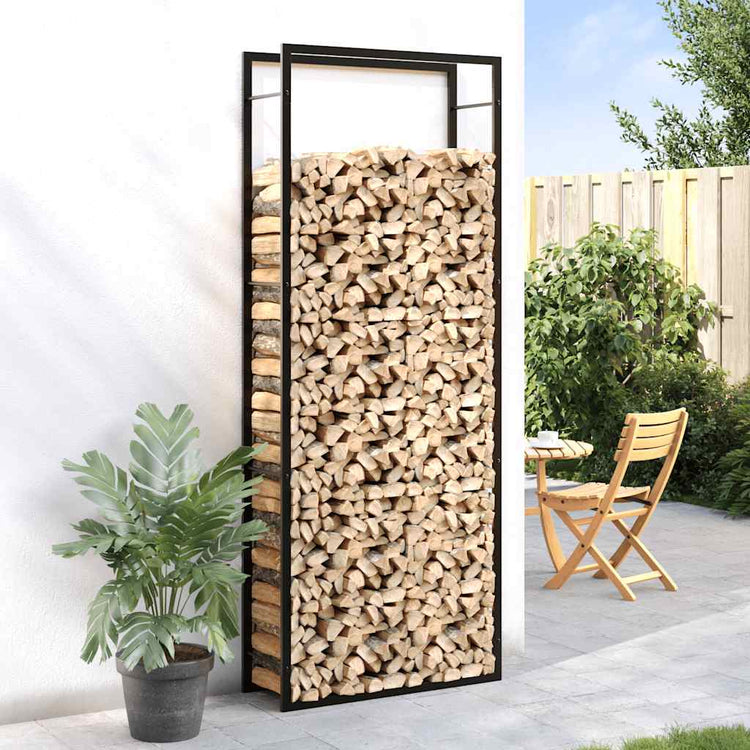 Vidaxl Kamin 80x28x222 cm Stahlmattschwarz