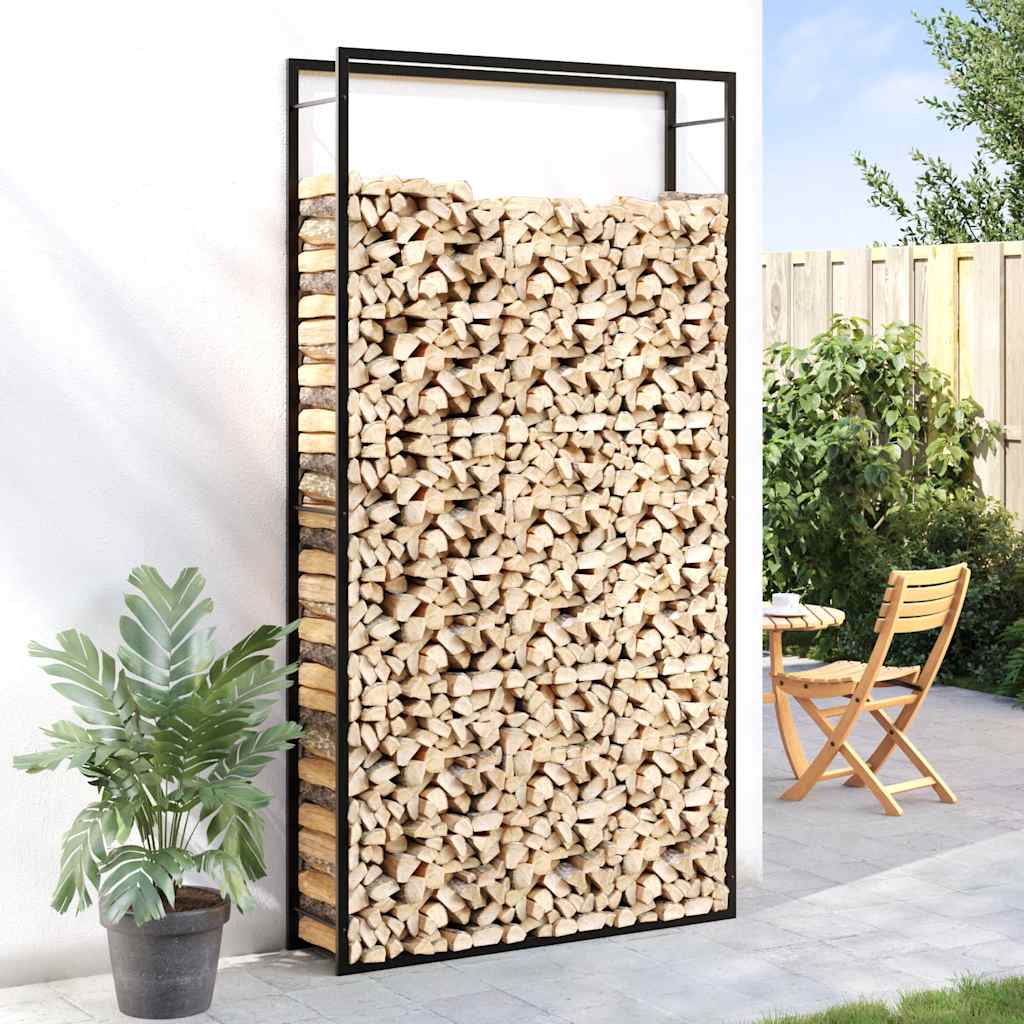 VIDAXL -Kamin 110x28x214 cm Stahlmattschwarz