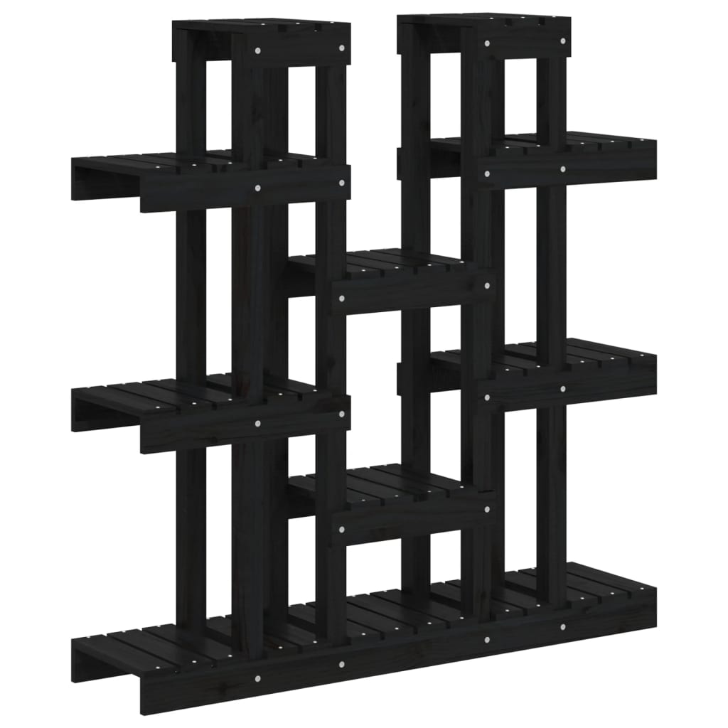 VIDAXL -Pflanzenstandard 104,5 x 25 x 109,5 cm Festkiefer Holz schwarz