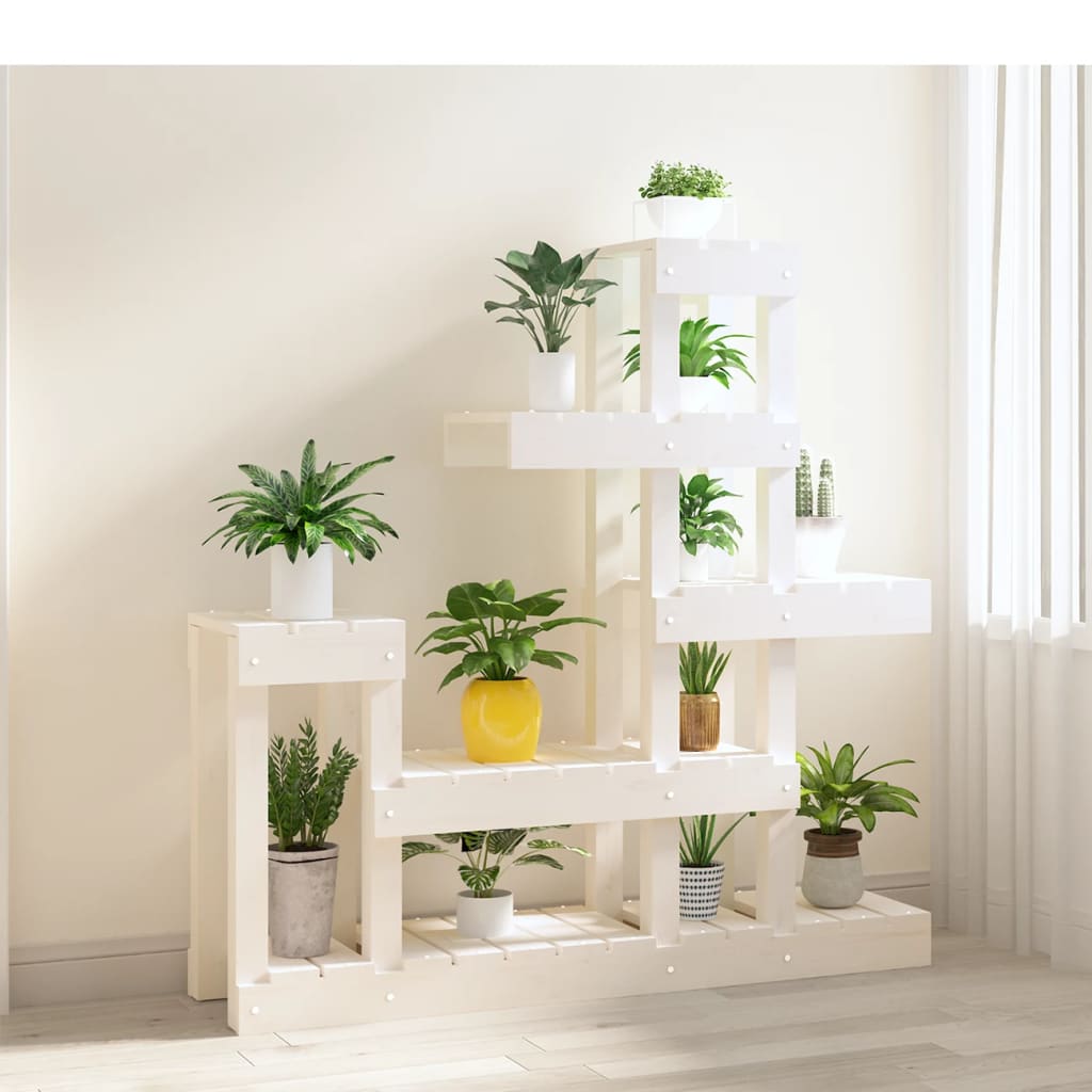 Vidaxx Pflanzenständer 92x25x97 cm massives Kiefernholz weiß