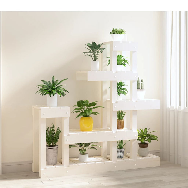 Vidaxx Pflanzenständer 92x25x97 cm massives Kiefernholz weiß