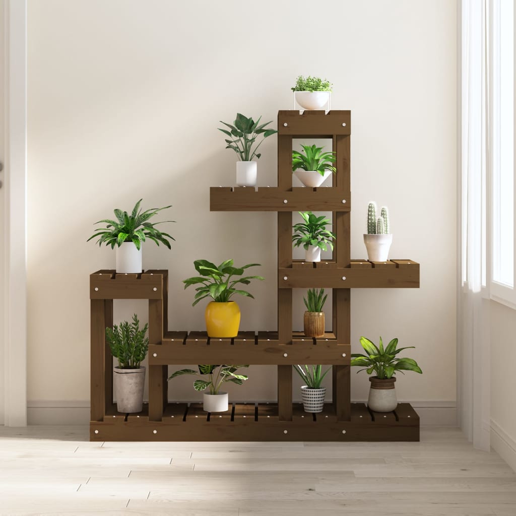 VIDAXL PLANT STANDARD 92X25X97 CM Festkiefer Honigbraun