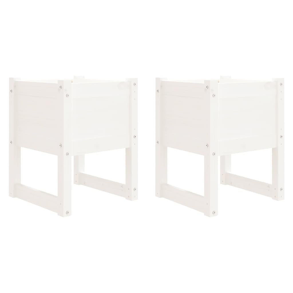 VIDAXL -Pflanzer 2 ST 40x40x52,5 cm Festkiefer weiß
