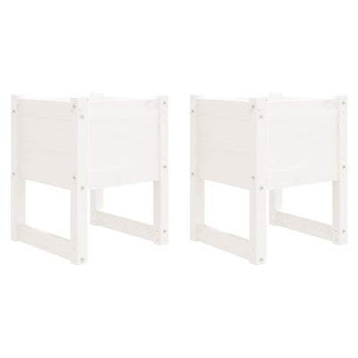 VIDAXL -Pflanzer 2 ST 40x40x52,5 cm Festkiefer weiß