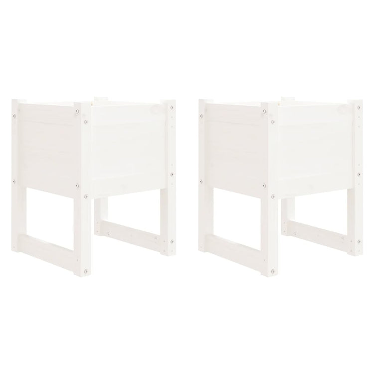 VIDAXL -Pflanzer 2 ST 40x40x52,5 cm Festkiefer weiß