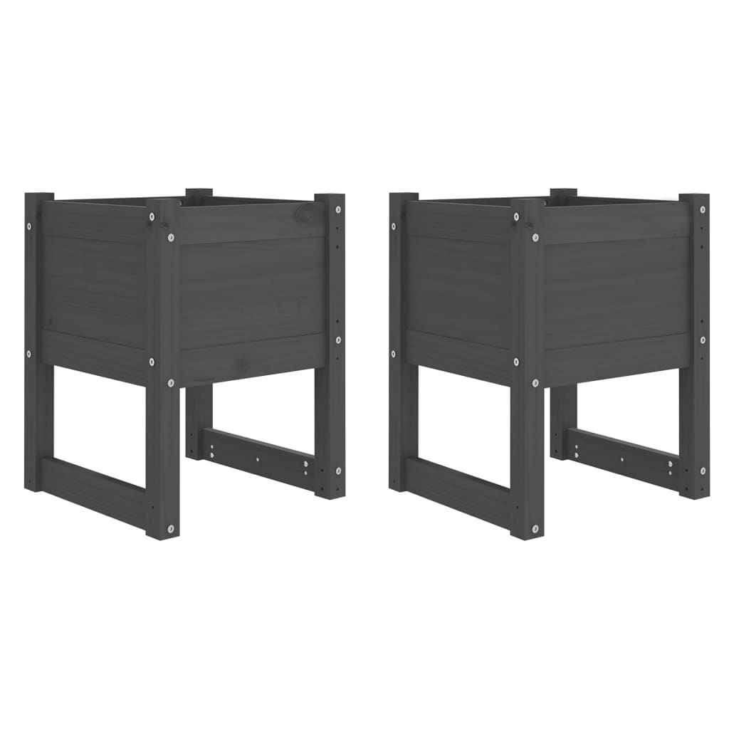VIDAXL -Pflanzer 2 ST 40x40x52,5 cm Festkieferngrau grau grau