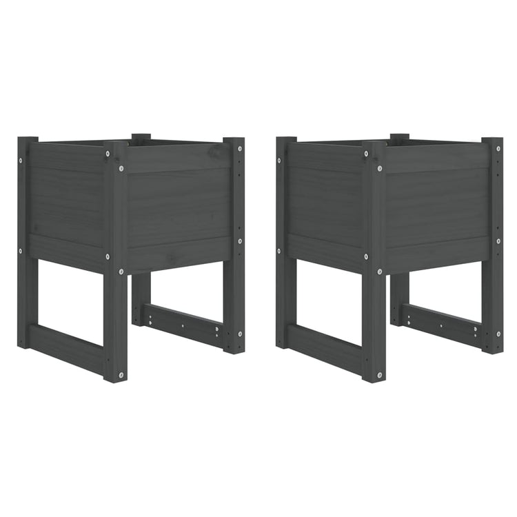 VIDAXL -Pflanzer 2 ST 40x40x52,5 cm Festkieferngrau grau grau