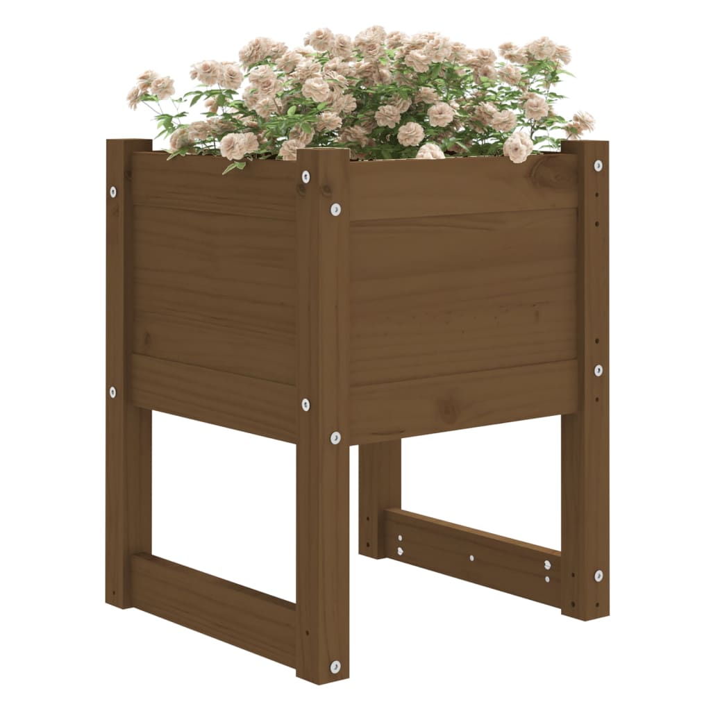 VIDAXL -Pflanzer 2 ST 40x40x52,5 cm Festkiefer Honigbraun