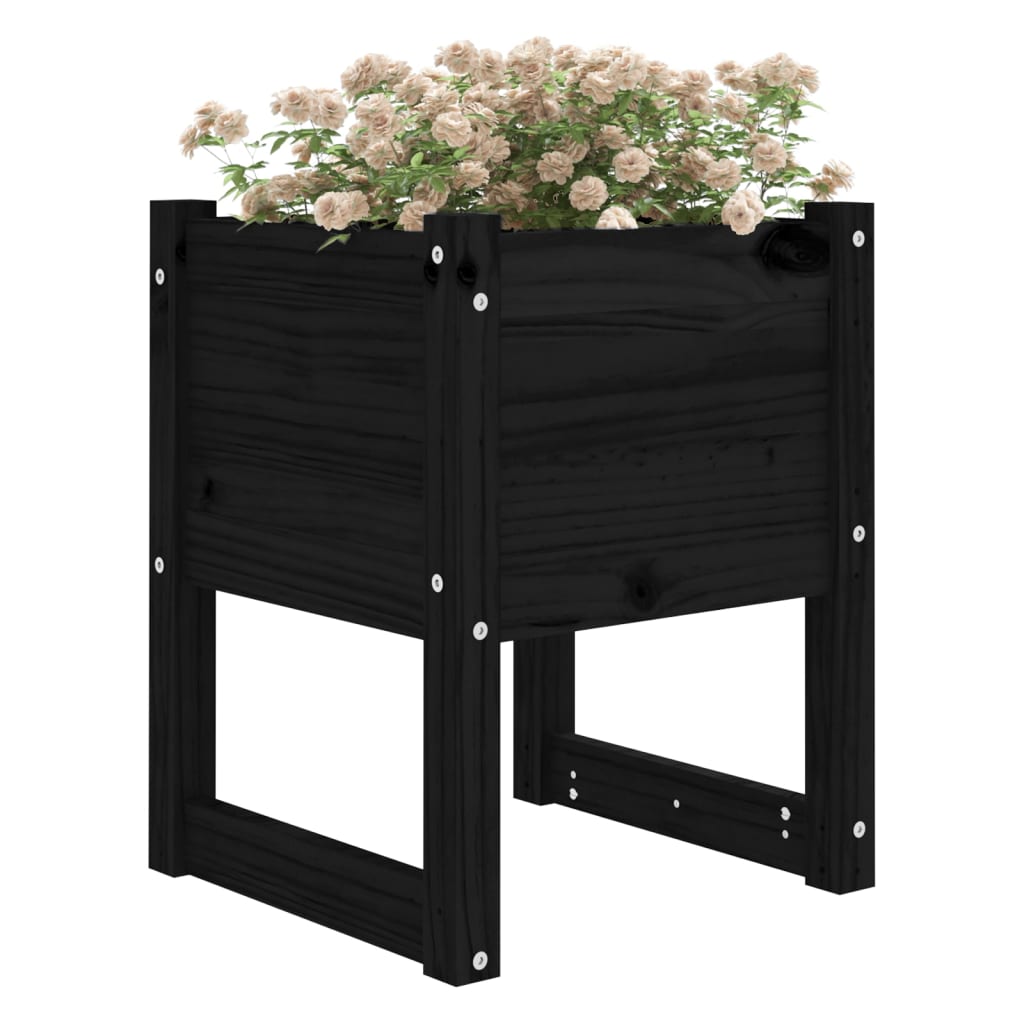 Vidaxl -Pflanzer Big 40x40x52,5 cm Festkiefer schwarz