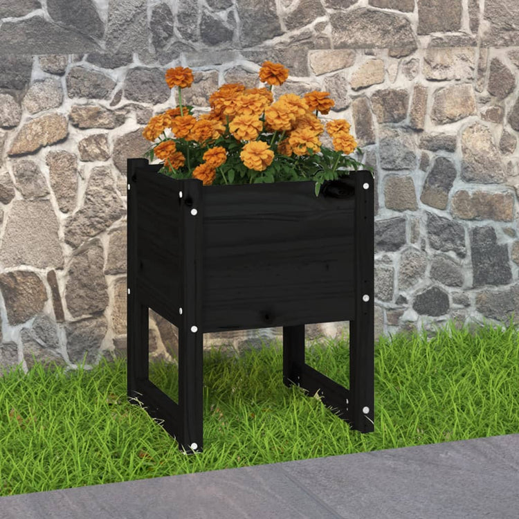 Vidaxl -Pflanzer Big 40x40x52,5 cm Festkiefer schwarz