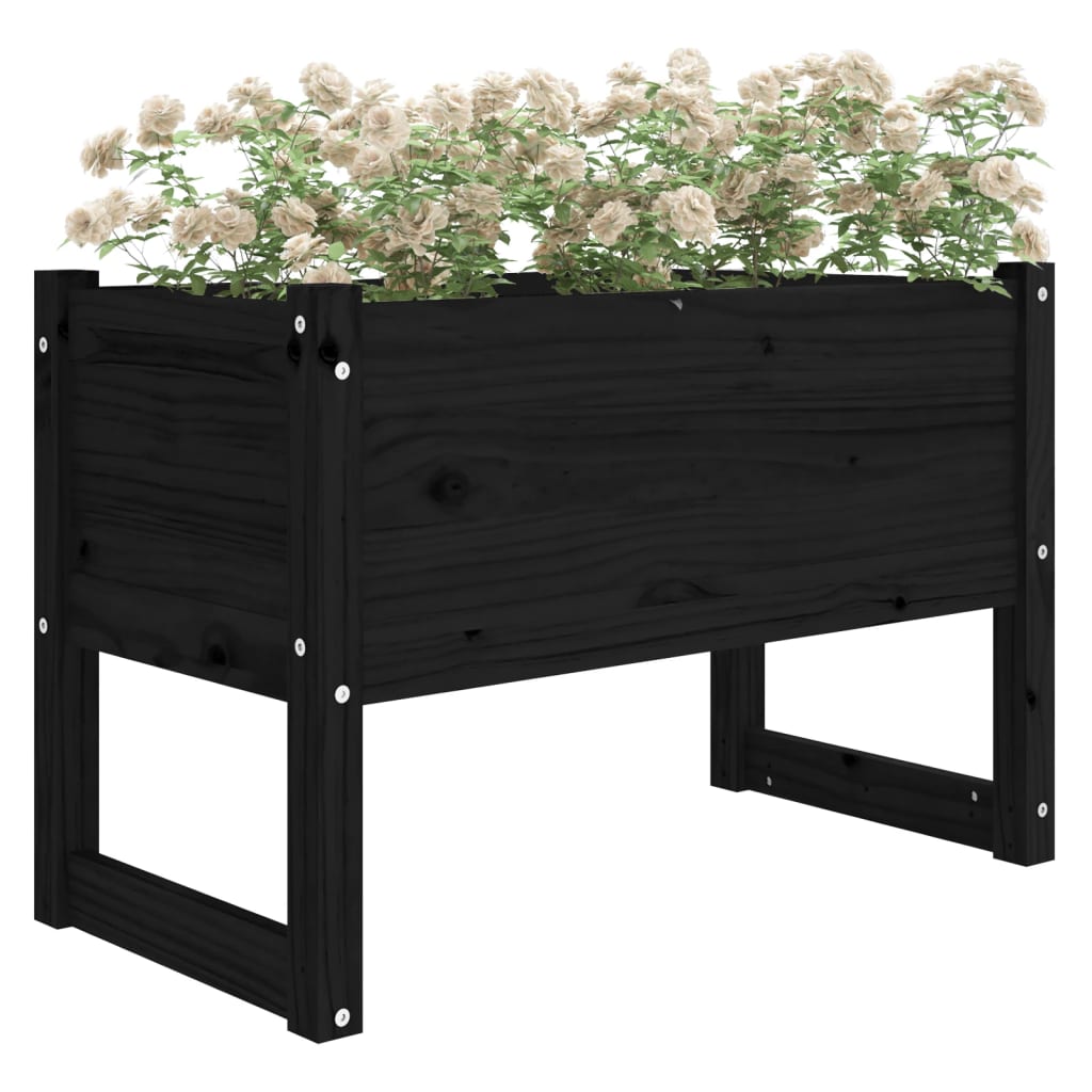 VIDAXL -Planungsbox 78x40x52 cm Festkiefer schwarz