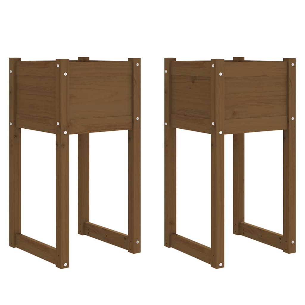 Vidaxl Pflanzer 2 ST 40x40x81 cm Festkiefer Honigbraun