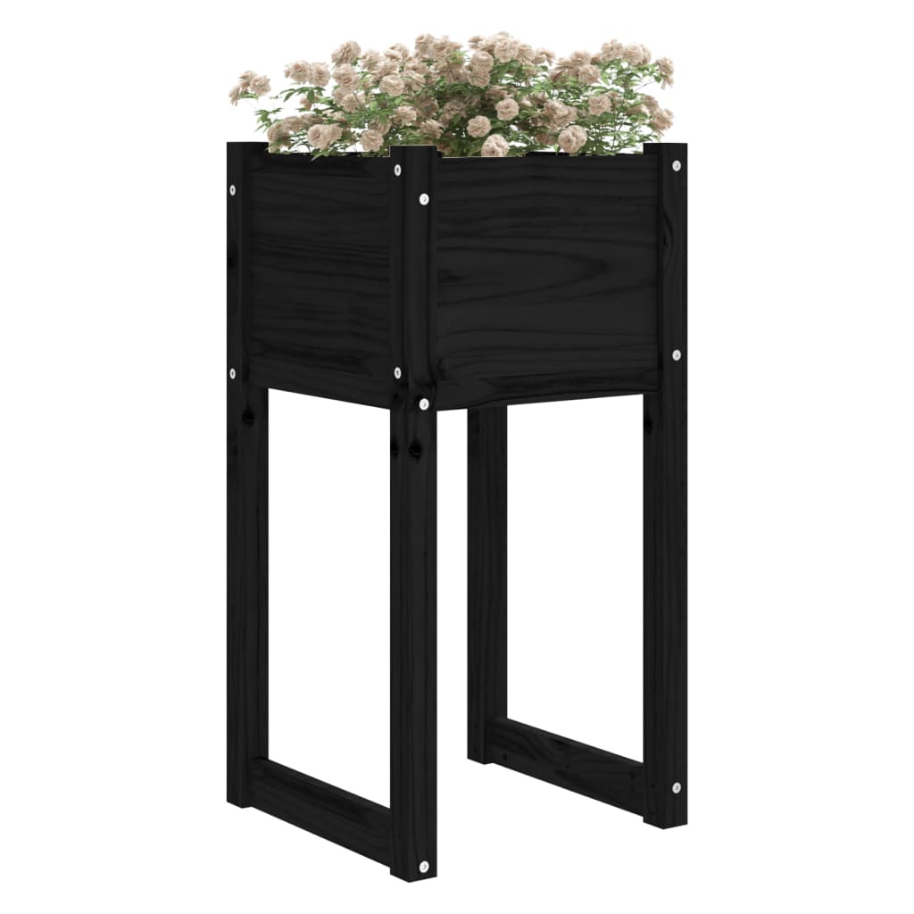 VIDAXL -Pflanzer 2 ST 40x40x81 cm Festkiefer schwarz