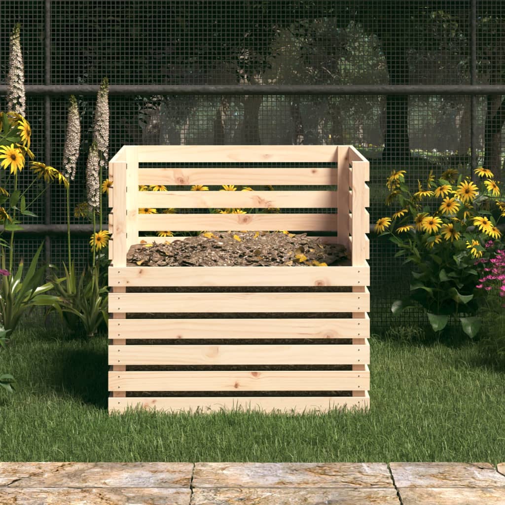 Vidaxx Kompostbehälter 80x80x78 cm massives Kiefernholz