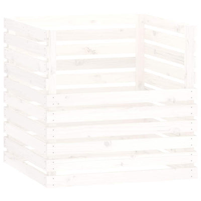VIDAXL -Kompost -Bin 80x80x78 cm Festkiefer weiß